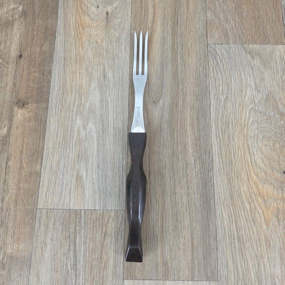 Cutco 1726 KA Carving Fork Brown Ergonomic Handle‎ Made in USA Stainless Steel